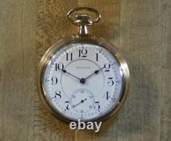 Large 1895 18S Waltham Gold Filled Vanguard Railroad Pocket Watch 21jewels Runs