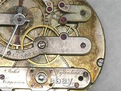 Large 46mm Jules Jurgensen 20 Jewel Hi Grade Nickel Pocketwatch Movement & Dial