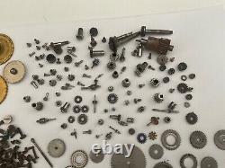 Large Lot of Pocket Watch Partial Movement Parts Repair