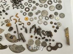 Large Lot of Pocket Watch Partial Movement Parts Repair