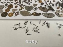 Large Lot of Pocket Watch Partial Movement Parts Repair