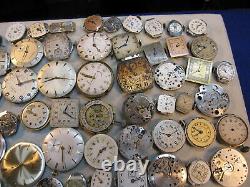 Large lot of vintage 1910's-1970's wristwatch movements Art deco- Moderne