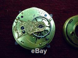 Litherland Davies & Co. Antique 1820 1840 Fusee Pocket Watch Movement