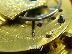 Litherland Davies & Co. Antique 1820 1840 Fusee Pocket Watch Movement
