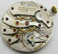 Longines 17LU 18.95M 17 jewels adj. Pocket Watch movement & metallic dial. OF