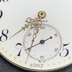 Longines 18.79 Pocket Watch Movement 38 Mm 17j Ticking Fancy Private Dial F5296