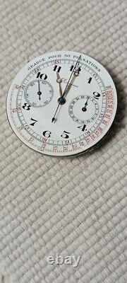 Longines Chronograph Cal 19.75 Enamel Dial Pocket Watch Movement Parts/repair