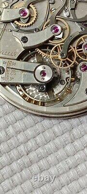 Longines Chronograph Cal 19.75 Enamel Dial Pocket Watch Movement Parts/repair