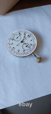 Longines Chronograph Cal 19.75 Enamel Dial Pocket Watch Movement Parts/repair