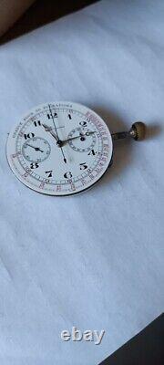 Longines Chronograph Cal 19.75 Enamel Dial Pocket Watch Movement Parts/repair