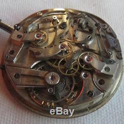 Longines Chronograph Pocket Watch movement & enamel dial 45 mm. In diameter