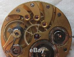 Longines Chronometre cal. 19.70N Pocket Watch movement & enamel dial stem to 3