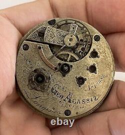 Longines Geo Agassiz Antique Pocket Watch Movement Swiss with Dial Rare! UNTESTED