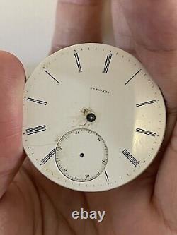 Longines Geo Agassiz Antique Pocket Watch Movement Swiss with Dial Rare! UNTESTED