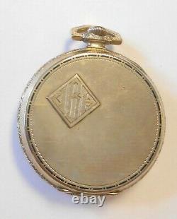 Longines White Gold Plated Open Face Pocket Watch 17J 3800764 3 Finger Movement