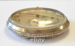 Longines White Gold Plated Open Face Pocket Watch 17J 3800764 3 Finger Movement
