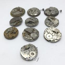 Lot 10 Watch Manual Winding Movements For Parts ALM75RM5