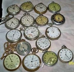 Lot 17 Pocket Watch & Movement 3 Elgin, Waltham, Sears, Hampden, Alt Buren 17j