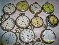 Lot 17 Pocket Watch & Movement 3 Elgin, Waltham, Sears, Hampden, Alt Buren 17j