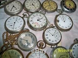 Lot 17 Pocket Watch & Movement 3 Elgin, Waltham, Sears, Hampden, Alt Buren 17j