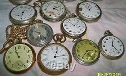 Lot 17 Pocket Watch & Movement 3 Elgin, Waltham, Sears, Hampden, Alt Buren 17j