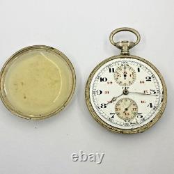 Lot Of 3 Lip & Others Pocket Watch Open Face Chronographs Repair/parts