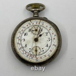 Lot Of 3 Lip & Others Pocket Watch Open Face Chronographs Repair/parts