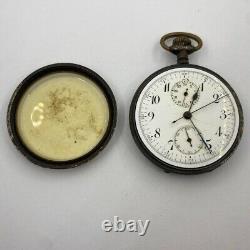 Lot Of 3 Lip & Others Pocket Watch Open Face Chronographs Repair/parts