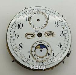 Lot Of 5 Pocket Watch Movements Minute Repetition, Calendar, Gmt, Fuse Etc