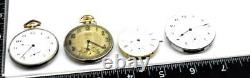 Lot of 4 Vintage & Antique ELGIN Mechanical Pocket Watch Movements -AS IS