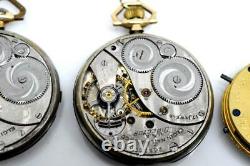 Lot of 4 Vintage & Antique ELGIN Mechanical Pocket Watch Movements -AS IS