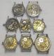 Lot Of 8 Vintage Swiss Made Manual Wrist Watch Movements For Parts