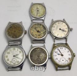 Lot of 8 Vintage Swiss Made Manual Wrist Watch Movements for Parts