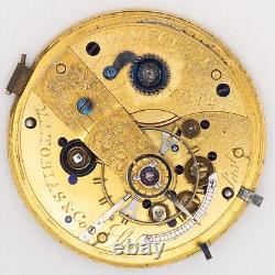 M. I Tobias 44.9 x 13.2 mm Fusee Key Wind / Set Antique Pocket Watch Movement