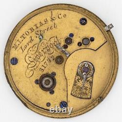 M. I. Tobias & Co. Of Liverpool English Antique Fusee Pocket Watch Movement