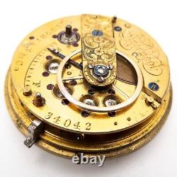 M. I. Tobias & Co. Of Liverpool English Antique Fusee Pocket Watch Movement