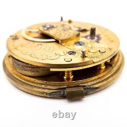 M. I. Tobias & Co. Of Liverpool English Antique Fusee Pocket Watch Movement