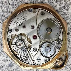 Marathon Octagon Pocket Watch Gallet Movement Ca. 1920 with Hand Chain