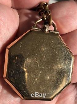 Marathon Octagon Pocket Watch Gallet Movement Ca. 1920 with Hand Chain