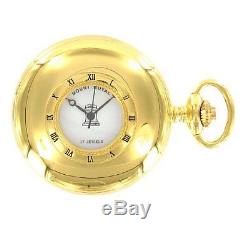 Masonic Half Hunter Yellow Gold Plated Pocket Watch, Mechanical Movement LR206