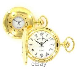 Masonic Half Hunter Yellow Gold Plated Pocket Watch, Mechanical Movement LR206