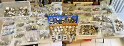 Massive Antique Bulk Lot 1000+ Pocket Watches-movements-parts Sold As-is