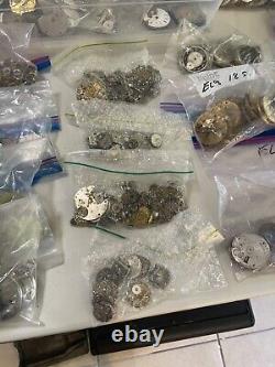 Massive Antique Bulk Lot 1000+ Pocket Watches-movements-parts Sold As-is