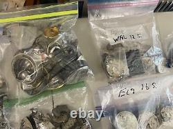 Massive Antique Bulk Lot 1000+ Pocket Watches-movements-parts Sold As-is