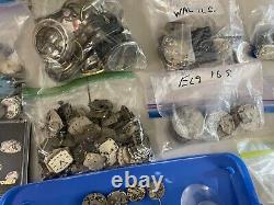 Massive Antique Bulk Lot 1000+ Pocket Watches-movements-parts Sold As-is