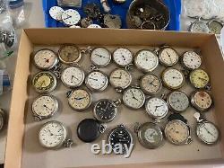 Massive Antique Bulk Lot 1000+ Pocket Watches-movements-parts Sold As-is