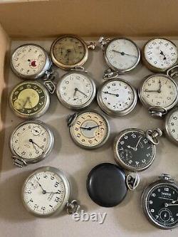 Massive Antique Bulk Lot 1000+ Pocket Watches-movements-parts Sold As-is