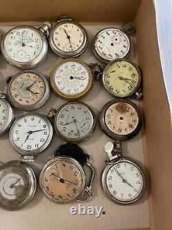 Massive Antique Bulk Lot 1000+ Pocket Watches-movements-parts Sold As-is