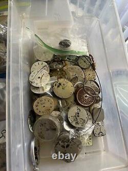 Massive Antique Bulk Lot 1000+ Pocket Watches-movements-parts Sold As-is