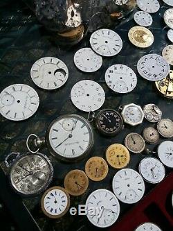 Massive Lot Of 60+ Antique Pocket Watch Movements Elgin, Waltham, Illinois